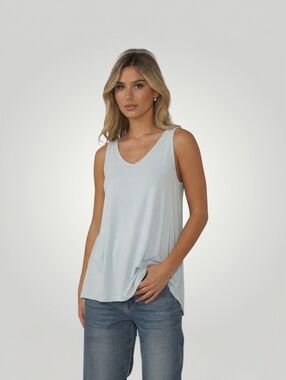 Eddie Bauer Celestial Tank Womens Large Washed Sage Mint Flowy Swing Tank New